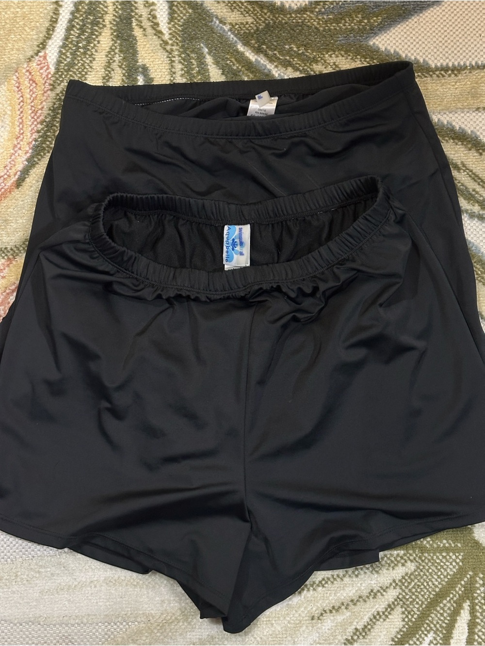 Lot of 2 womens black size 14 swim shorts swim skirt